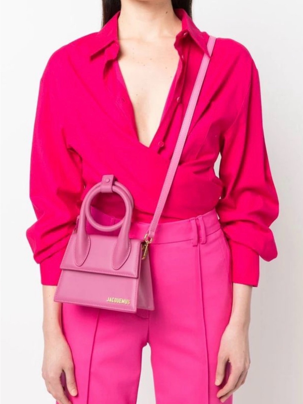 Jacquemus Pink Mini Chiquito Leather Crossbody Bag
